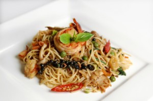 Spicy seafood spaghetti